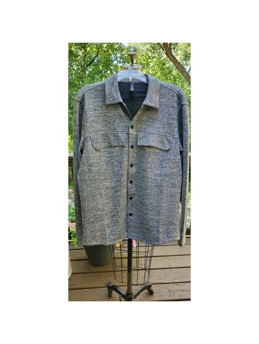 Zella Mens Performance Knit Shirt Jacket Grey Marl NR493747MN Size M